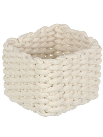 Корзина 18х18х14 см, квадратная, плетеная, бежевая, Y4-8951