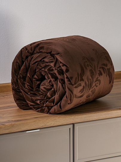 Покрывало евро, 240х260 см, 100% полиэстер, Silvano, Classic, шоколад