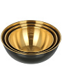 Набор мисок нержавеющая сталь, круглый, 3 шт, 19, 22, 25 см, Черное золото, Y4-11666 - фото 3