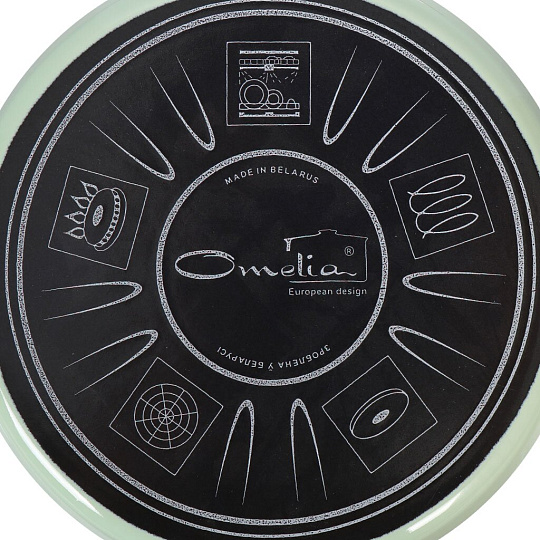 Кастрюля эмалированная сталь, 4 л, крышка стекло, сферический, Сантэкс, Слм, 1-2440111, салатовый ментол, индукция