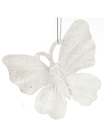 Елочное украшение Бабочка, белое, 10.5х10 см, SYYKLB-1822125