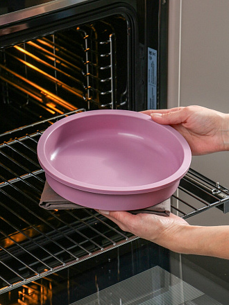 Форма для запекания силикон, 20х20х4 см, круглая, Хорс, Plum, П-01-51-03-(205)