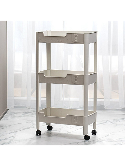 Полка универсальная, пластик, 3 секции, 38.5х21х70.5 см, на колесах, Y4-9243