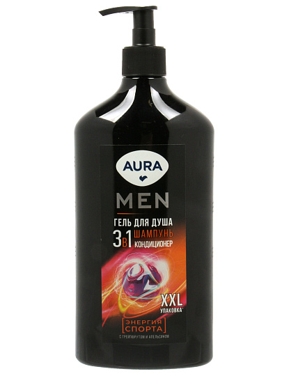 Гель для душа Aura, Men 3в1 Энергия спорта, 750 мл