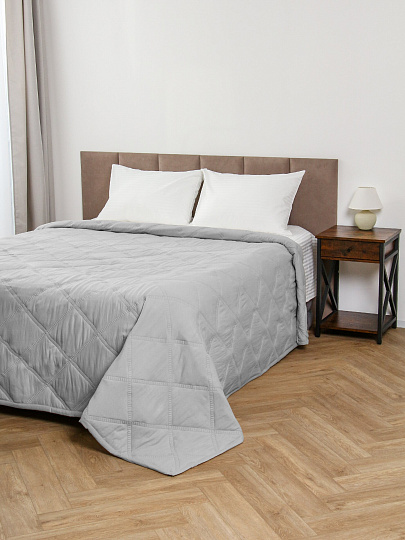 Покрывало евро, 240х260 см, 100% полиэстер, Silvano, Гранни, светло-серое