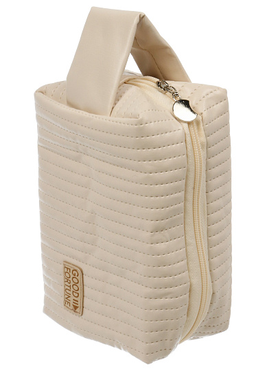 Косметичка восьмиугольная, бежевая 20Х9.5Х12см, A080048