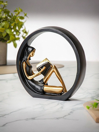 Фигурка декоративная полистоун, Девушка с книгой, 20 см, Y4-9112