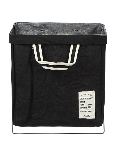 Корзина для хранения белья и вещей, 25х40х46 см, прямоугольная, черная, A290121