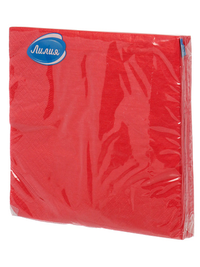 Салфетки бумажные Лилия, Красный, 20 шт, 2 слоя, 33х33 см, 0735