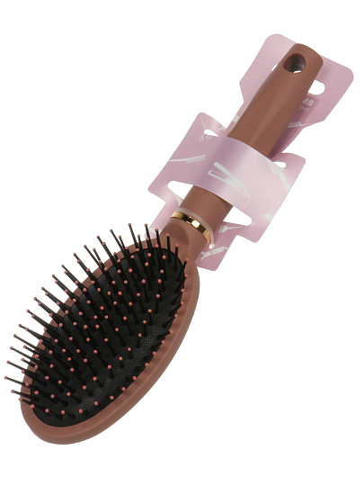 Расческа массажная, 23.5х6,5 см, овальная, беж-чер, A100078