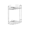 Полка для ванной металл, 2 яруса, угловая, 20.5х20.5х34 см, Kleber, Lite, KLE-LT009