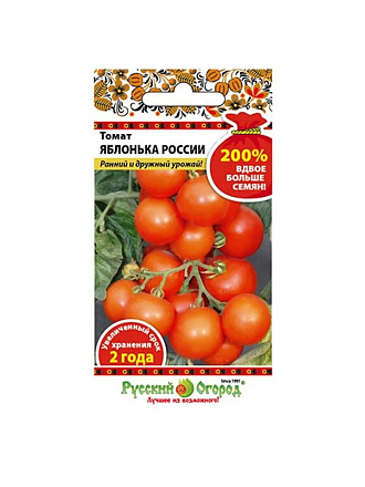 Семена Томат, Яблонька России, 0.4 г, цветная упаковка, Русский огород