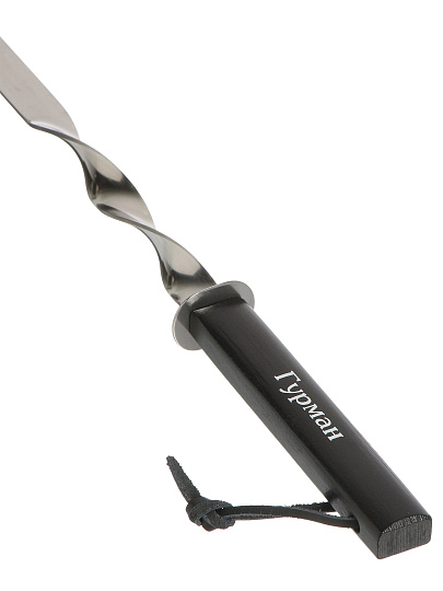 Набор шампуров лезвие плоское, 6 шт, 600х300х15х1.8 мм, сталь, рукоятка дерево, Гурман, блистер