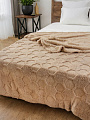 Плед евро, 200х220 см, велсофт жаккард, 100% полиэстер, Silvano, Соты, бежевый, 200/010-UYUT/LA - фото 4