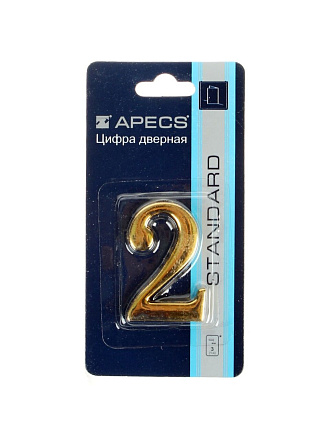 Цифра на дверь 2, Apecs, DN-01-2-Z-G, 19000