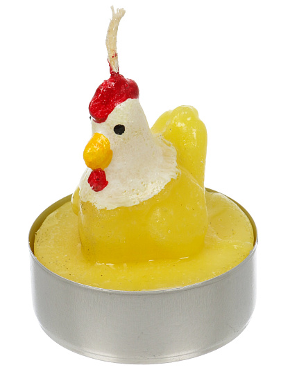 Свеча декоративная 5х4 см, желтая, Evis, Модные курочки, 28 0475 0006