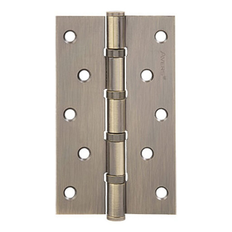 Петля врезная для деревянных дверей, Avers, 100х75х2.5 мм, B4-AB, 31618, универсальный, с 4 подшипниками, бронза