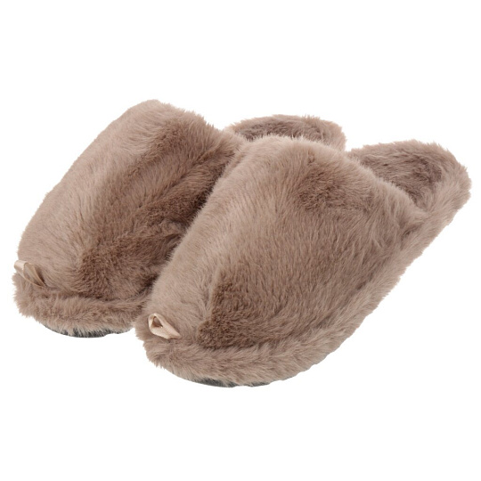 Тапки для женщин, искусственный мех, кофе, р. 40-41, закрытые, A210362