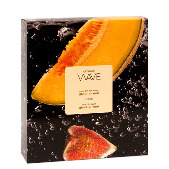 Набор подарочный для женщин, Organic Wave, Melon &amp; Inzhir, гель для душа 250 мл + крем для рук и тела 250 мл