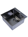 Мойка кухонная врезная, Mixline, Pro, нержавеющая сталь, 500х500х200 мм, 3 мм, выпуск 3 1/2, с сифоном, черный графит - фото 4