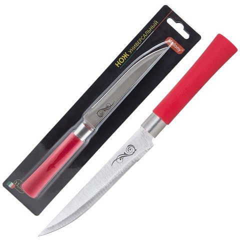 Нож кухонный Mallony, Mix, универсальный, нержавеющая сталь, 11.5 см, рукоятка пластик, 985379