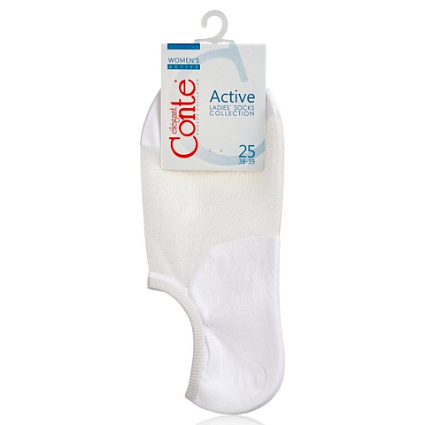 Носки для женщин, ультракороткие, хлопок, Conte, Active, 000, белые, р. 25, 18C-4CП