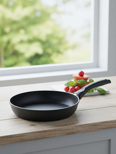 Сковорода алюминий литой, 24 см, антипригарное покрытие, Нева Металл Посуда, Оригинальная, низкая, 4524