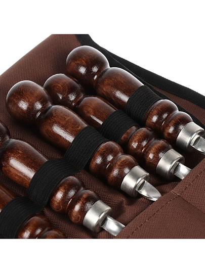 Шампур лезвие плоское, 6 шт, 630х450х10х3 мм, нержавеющая сталь, рукоятка лакированое дерево, колчан однотонный, 2К-499