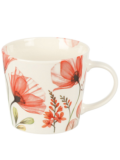 Кружка фарфор, 420 мл, Цветы, МФК, MFK20555AA, в ассортименте