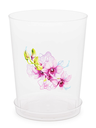 Горшок для цветов пластик, 3.5 л, 17х21.5 см, для орхидей, белый, Альтернатива, М1606