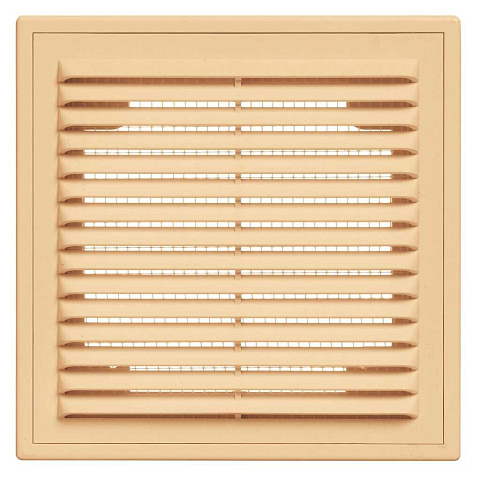 Решетка вентиляционная пластик, настенная, 180х250 мм, с сеткой, бежевая, Viento, 1825ВР
