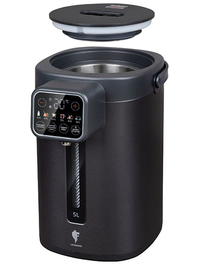 Термопот Leonord, LE-1544, темно-серый, 5 л, 1600 Вт, скрытый нагревательный элемент, нержавеющая сталь