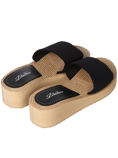 Обувь пляжная для женщин, бежевый, черная, р. 38, Каталония, T2022-516