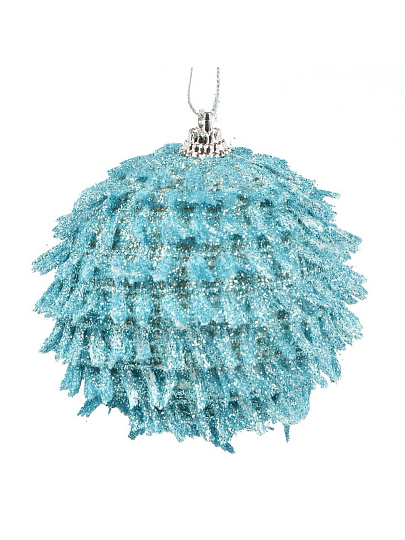 Набор шаров 3 шт, голубой, 8 см, полимер, глиттер, Y4-9487