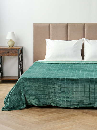 Плед 200х240 см, микрофибра, 100%пэ, 280г, Silvano, Берлин, темно-зеленый