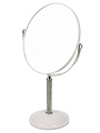 Зеркало настольное, 20.8х35.5х12 см, пластик, круглое, на ножке, белое, Y4-11327 - фото 3