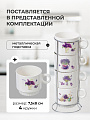 Кружка керамика, 4 шт, 250 мл, Лаванда, Y4-3768, металлическая подставка - фото 2