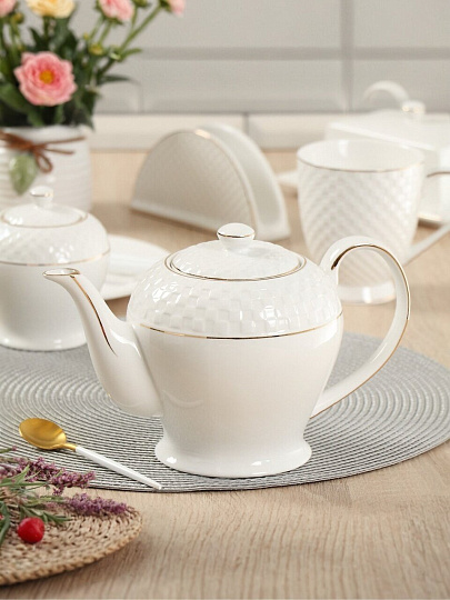 Чайник заварочный керамика, 1 л, с ситечком, Daniks, Кембридж