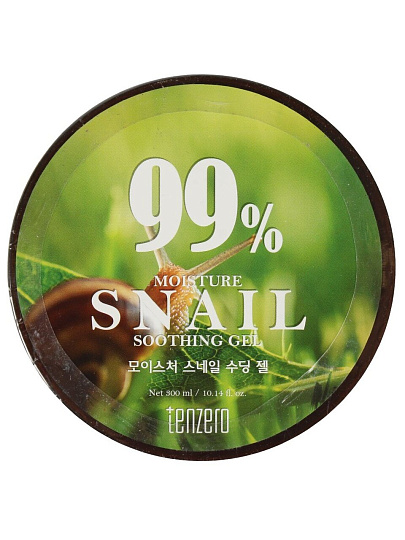 Гель-эссенция для лица и тела, Tenzero, Moisture Snail Soothing Gel, восстановление, для всех типов кожи, 300 мл, с муцином улитки