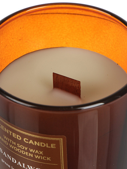 Свеча ароматизированная, 9х8х8 см, в стакане, Bartek Candles, Древесина, 150 гр
