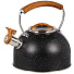 Чайник нержавеющая сталь, 2.7 л, со свистком, ручка бакелитовая, Daniks, Черный мрамор, индукция, PR-2206 - фото 2
