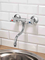 Смеситель для кухни, РМС, с кран-буксой, хром, SL119-361