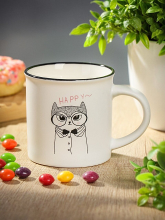 Кружка керамика, 200 мл, Зверушки, Y4-6629, в ассортименте