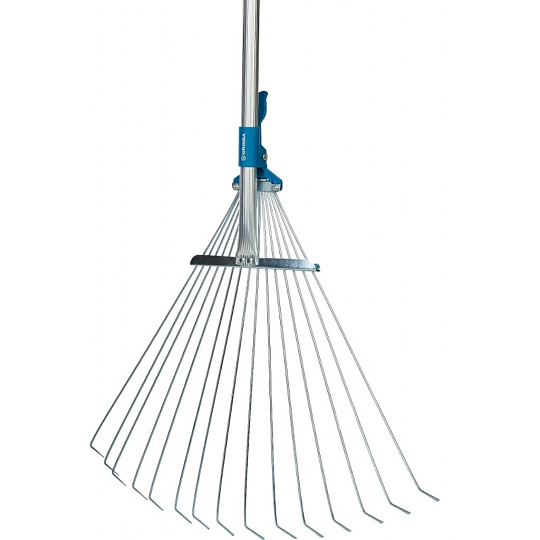 Грабли веерные Grinda PR-50 раздвижные с телескопическим черенком, 15 зубцов