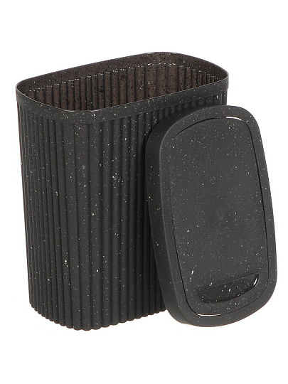 Контейнер для мусора пластик, 1.9 л, прямоугольный, черный гранит, Econova, Velvet, 435204450