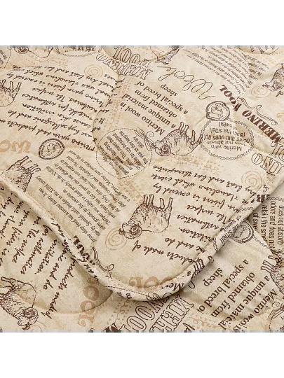 Одеяло 2-спальное, 172х205 см, Меринос, Меринос, 300 г/м2, всесезонное, чехол 100% хлопок, кант, Волшебная ночь