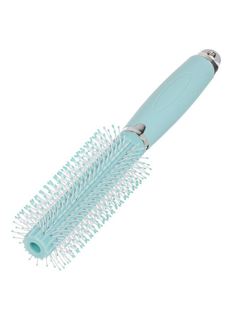 Расческа массажная, 21х4 см, круглая, светло-голубая, A100002