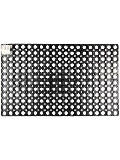 Коврик грязезащитный, 50х80 см, прямоугольный, резина, резиновая ячейка, черный, Svart mjuk, 92202