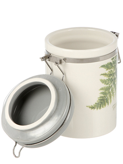 Банка для сыпучих продуктов, керамика, 0.6 л, с крышкой, с бугельным замком, Prima Collection, Дикий папоротник