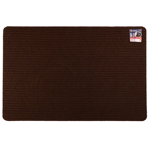 Коврик грязезащитный влаговпитывающий, 80х120 см, прямоугольный, полиэстер, коричневый